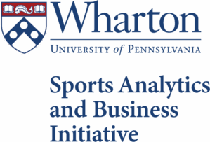 WHARTO~2 Logo for the Wharton Sports Analytics and Business Initiative at the University of Pennsylvania, featuring the Wharton shield.